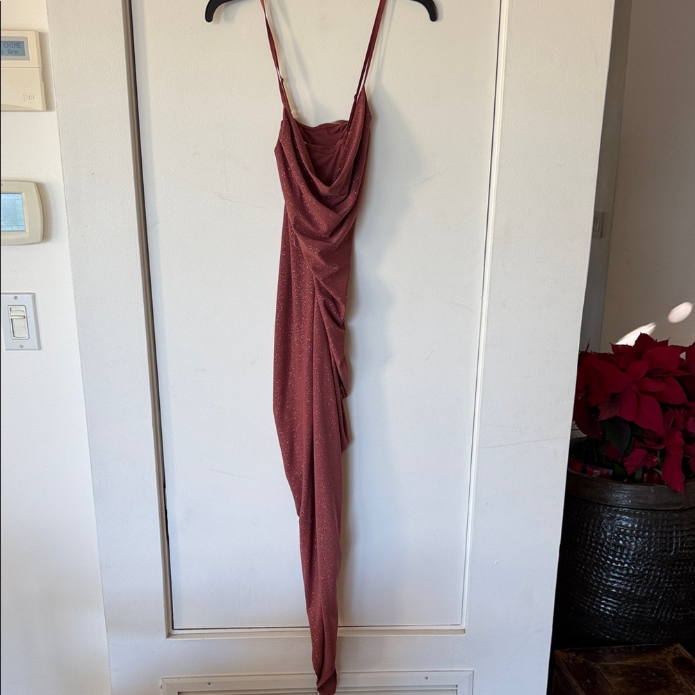 Windsor Rust Asymmetrical Draped Dress